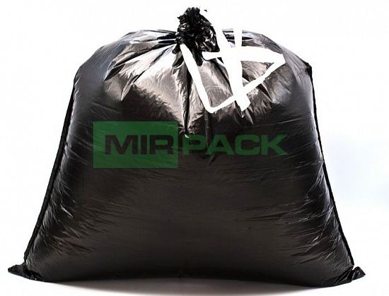 Пакеты для мусора 35 литров с завязками, 15 мкм, ПНД, в рулоне 15 штук, черные, 50х60 см - Вид 3