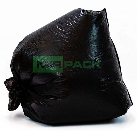 Мешки для мусора 180 литров, 45 мкм, черные в пачках 100 шт - Вид 1